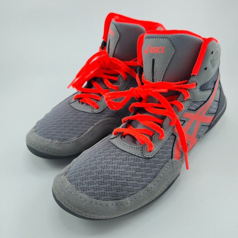 ASICS Matflex 6 Men's Size 9 Stone Grey Orange Coral 1081A021 Wrestling Shoes